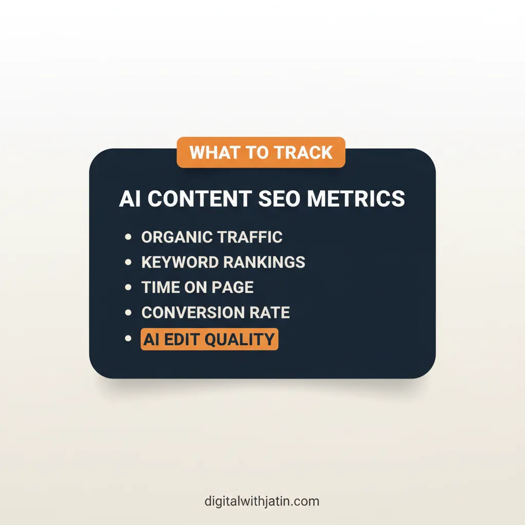 Diagram illustrating what to track for is ai content good for seo