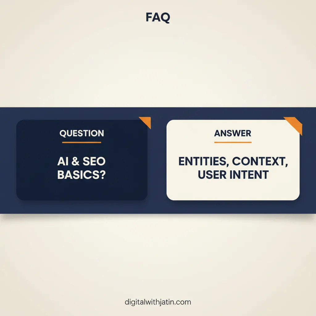 Diagram illustrating faq for what elements are foundational for seo with ai