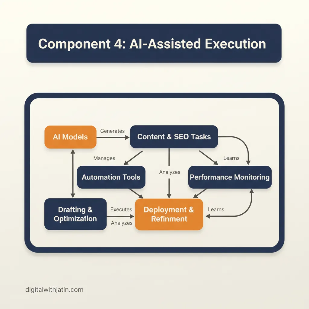 Diagram illustrating component 4: ai-assisted execution for what is an ai seo strategy