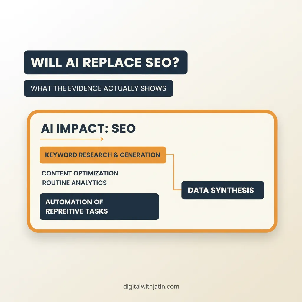 Diagram illustrating what AI is killing in SEO