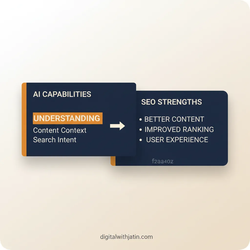 Diagram illustrating what AI is making stronger in search